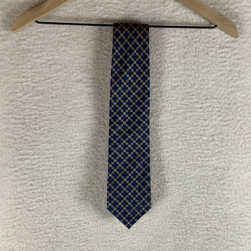 Jos. A. Bank Executive Collection Neck Tie Men's Blue Geometric Silk Formal 9591